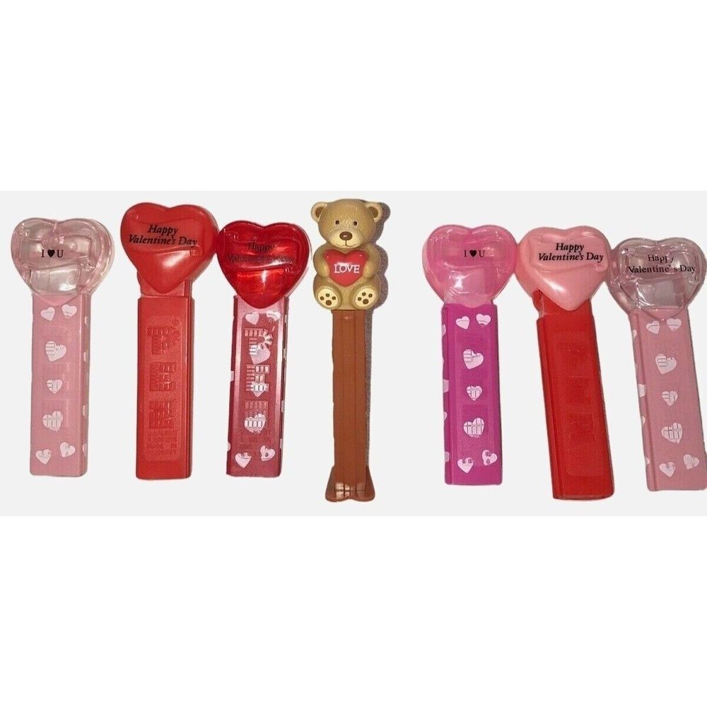 Vintage Pez dispensers hearts teddy bear Valentine's‎ day lot loose NO FEET